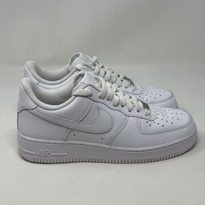 Nike Air Force 1 '07 Low Mens 8 Triple White Leather Athletic Shoes Sneakers